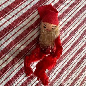 Vintage Handmade Chinelle Red Scandinavian Christmas Santa Ornament